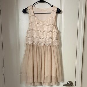 Elegant Cream Lace Women’s Dress